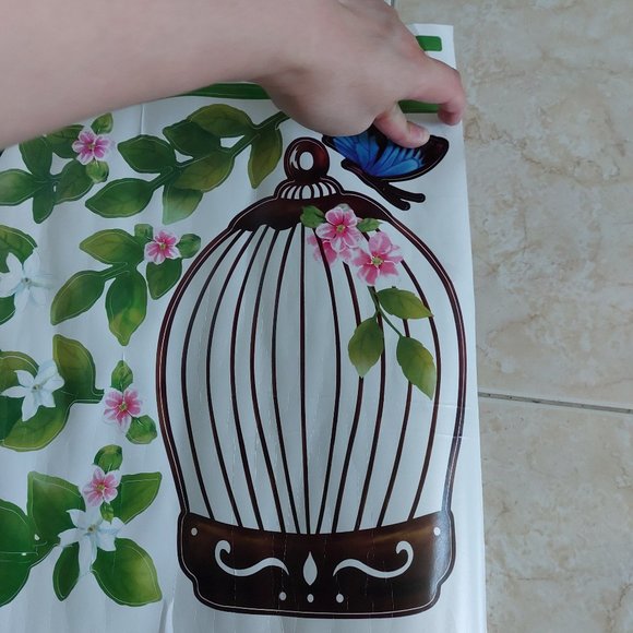 Bird Cage Flowers Wall Sticker Decor Wall Decorations - Picture 2 of 5